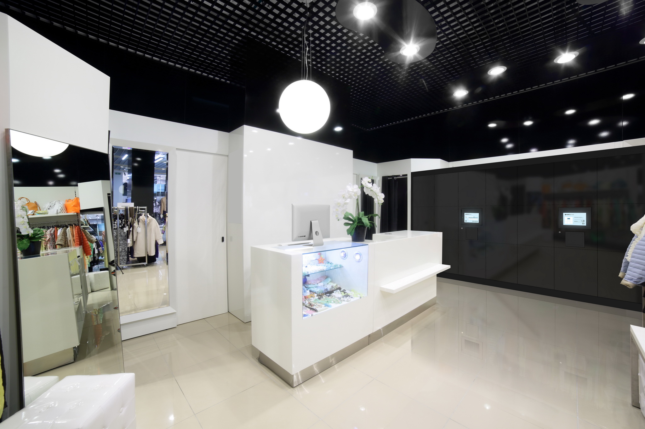 brand new interior of cloth store